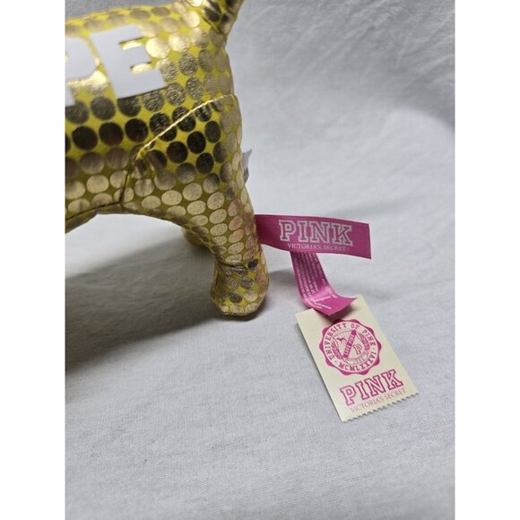 Victoria Secret PINK Dog Mascot Plush Lot of 2 Metallic Circle Printed- NWT - Picture 3 of 15